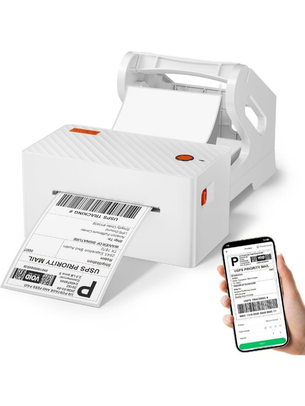 Compact Bluetooth Thermal Label Printer 4x6 for Small Business Shipping & Labels